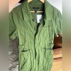 Forever 21 womens Olive Green Military jumpsuit.